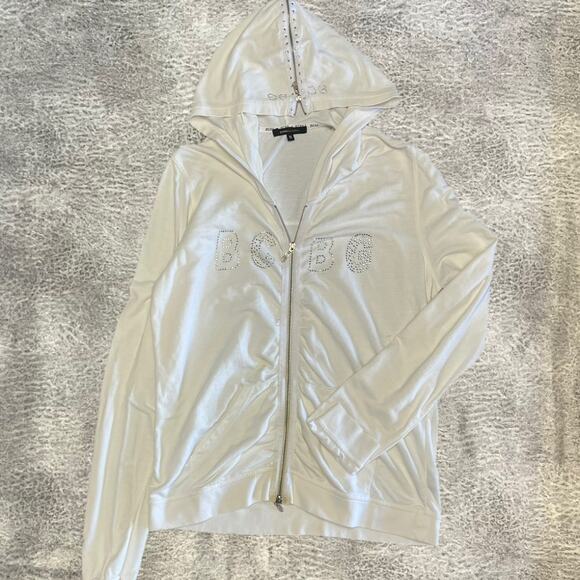 BCBG Y2k Embellished Zip Up Hoodie - Picture 1 of 9